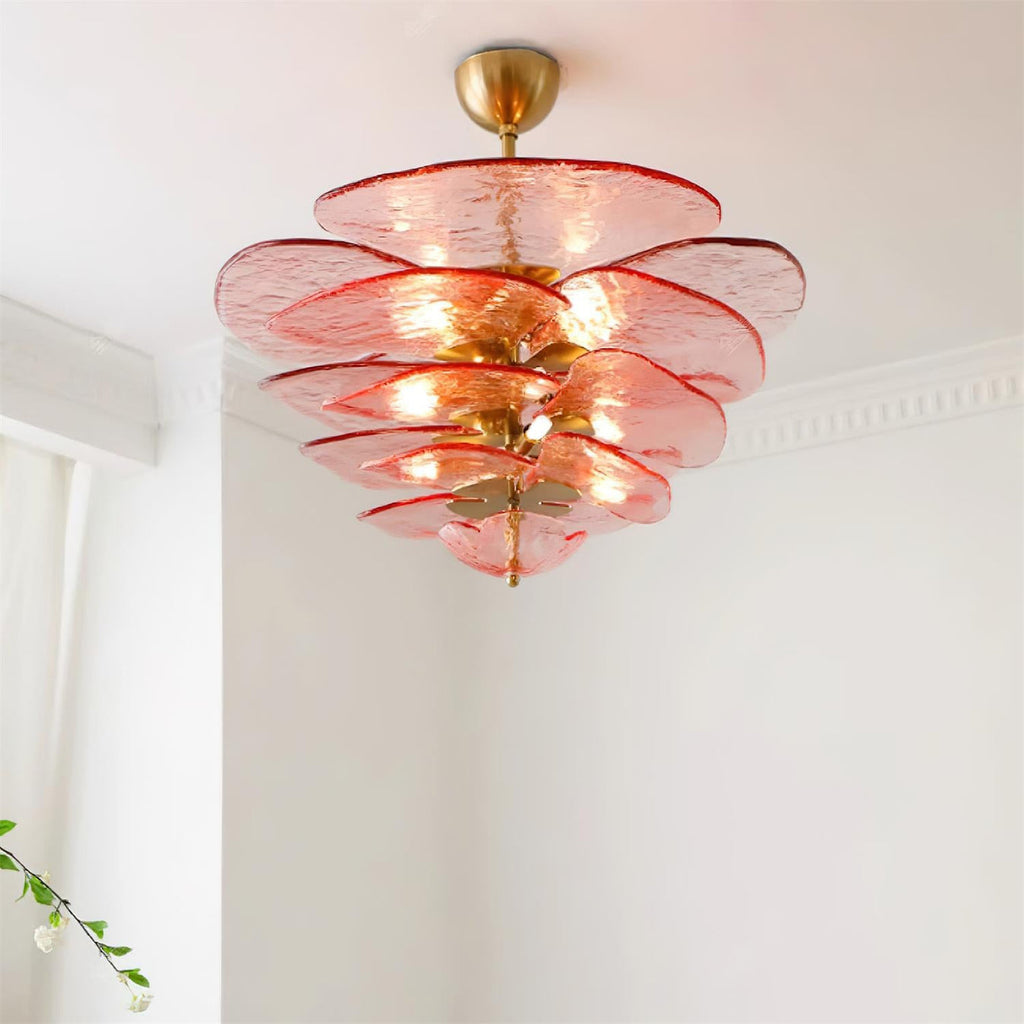 Petals Gold Murano Glass Chandelier