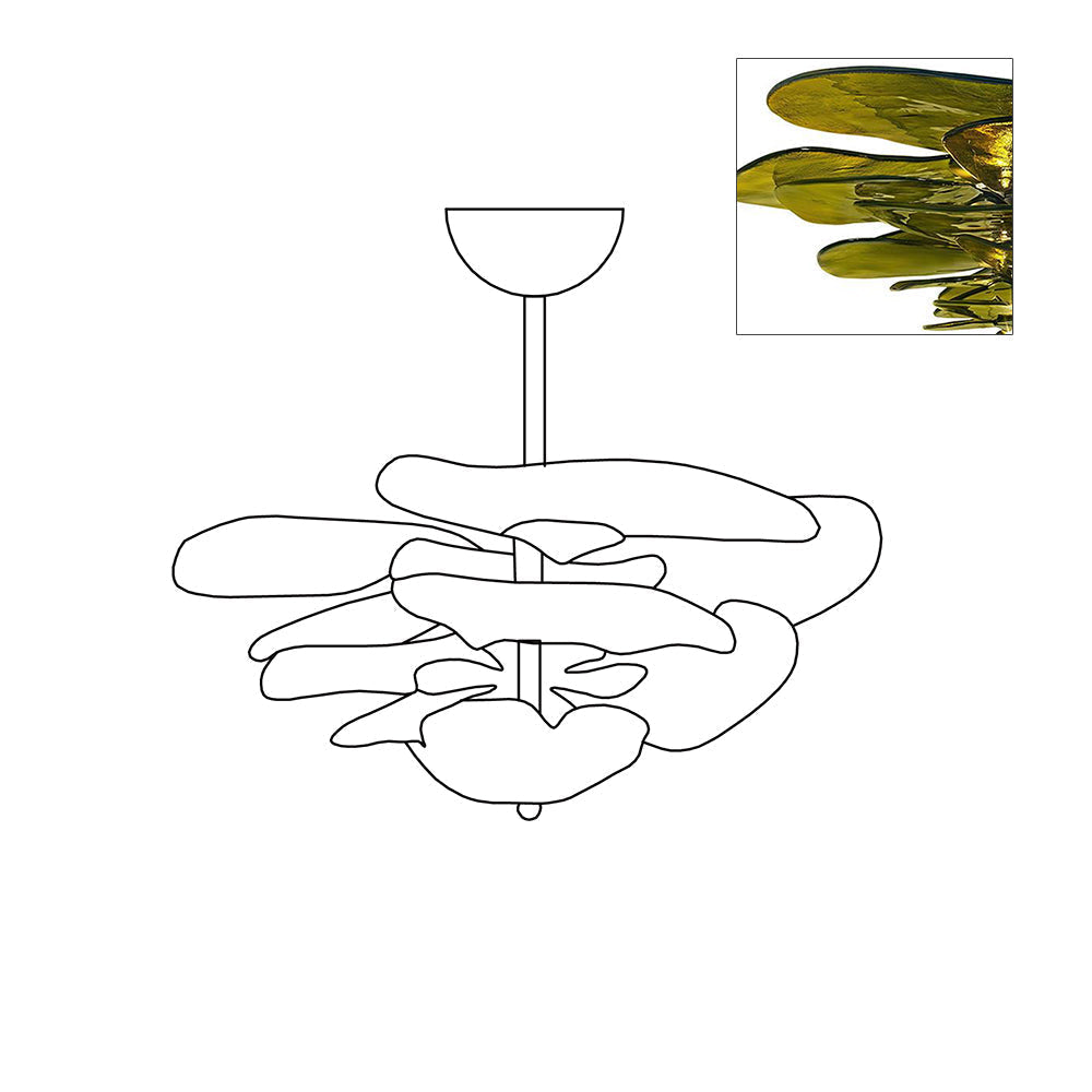 Petals Gold Murano Glass Chandelier