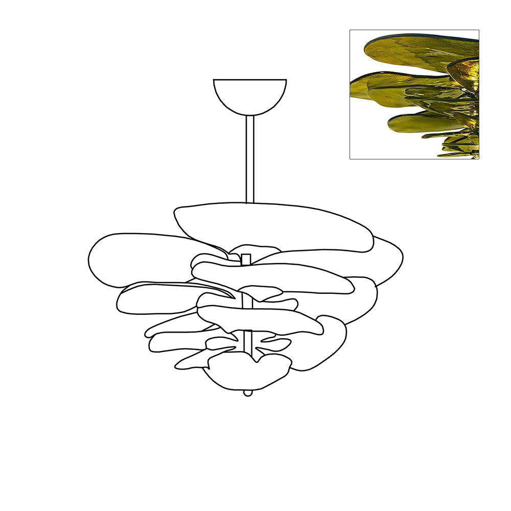 Petals Gold Murano Glass Chandelier