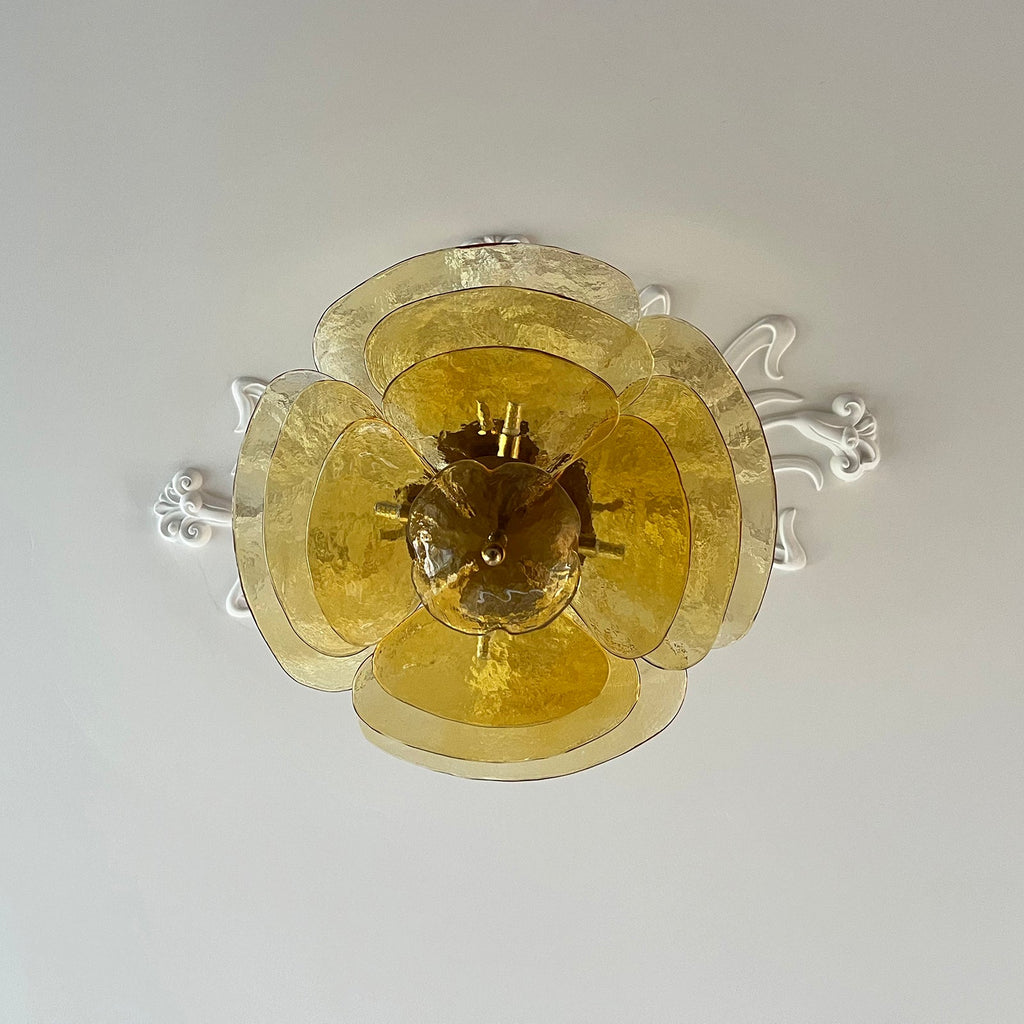 Petals Gold Murano Glass Chandelier