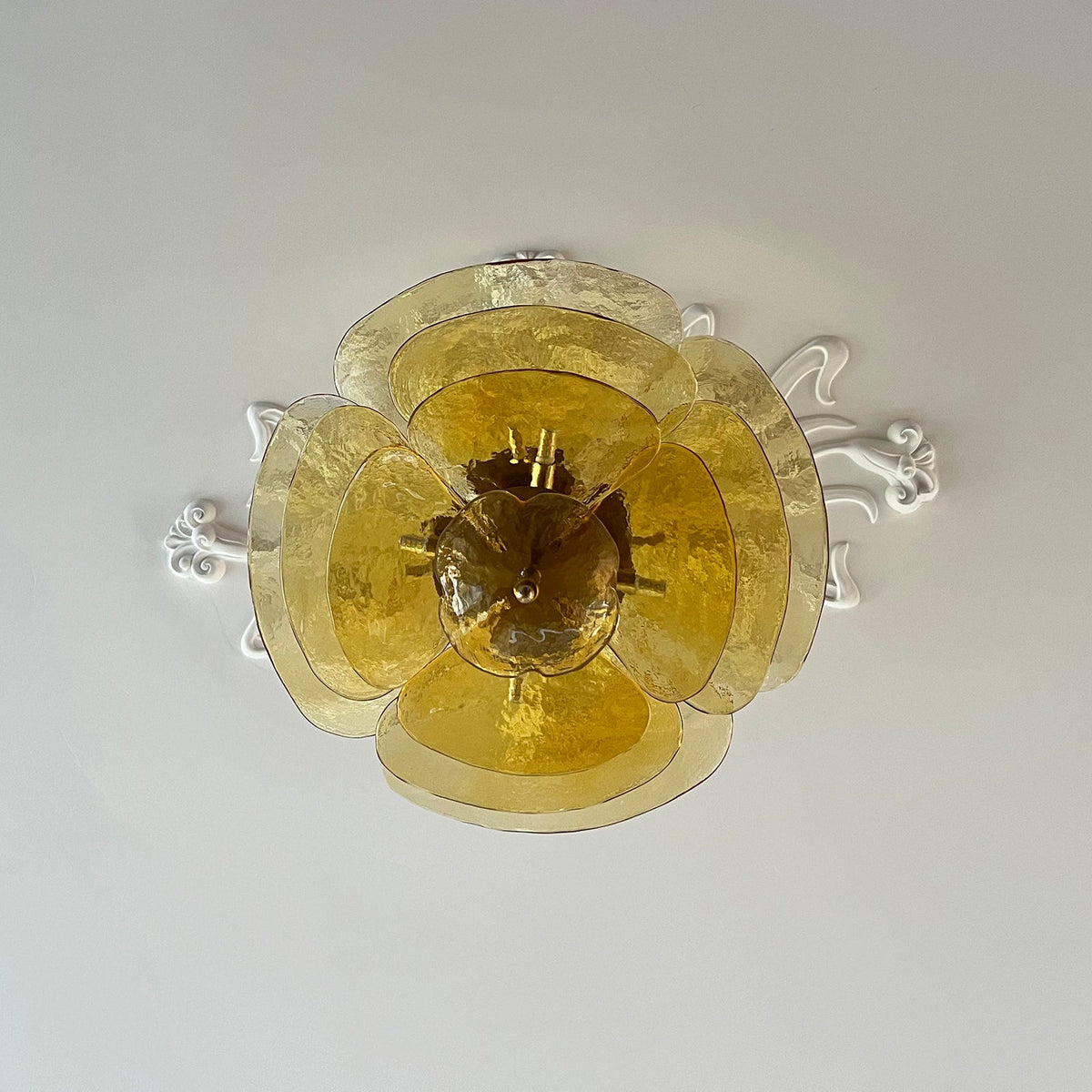 Petals Gold Murano Glass Chandelier