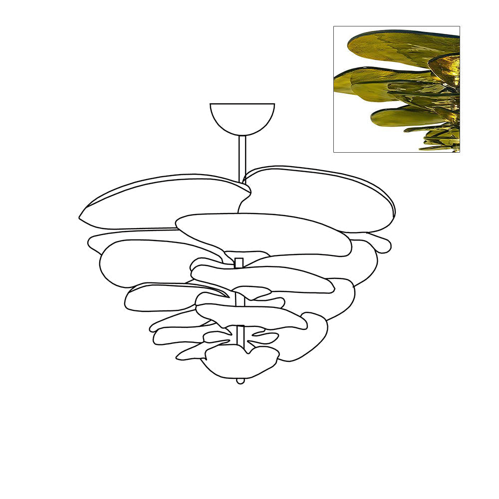Petals Gold Murano Glass Chandelier
