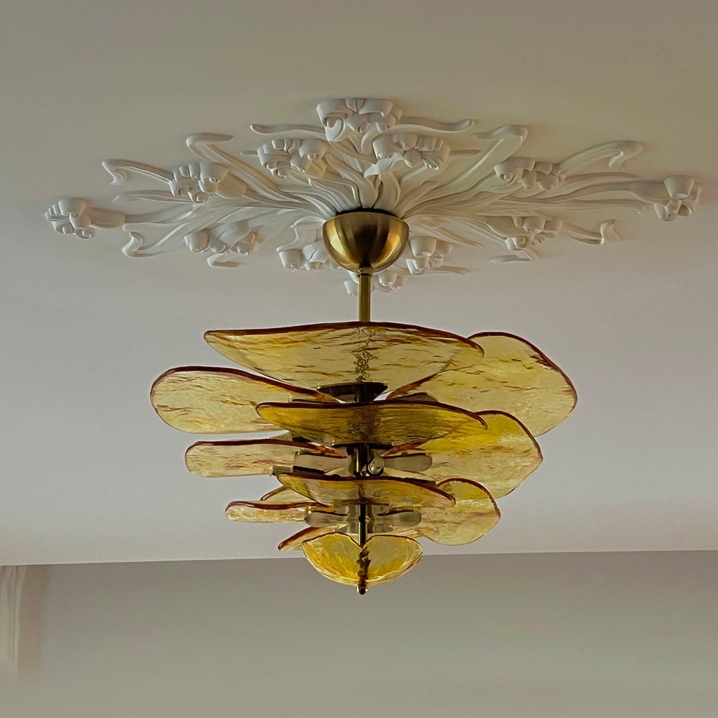 Petals Gold Murano Glass Chandelier