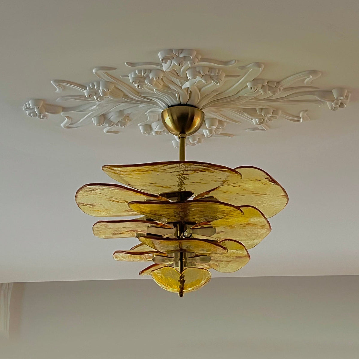 Petals Gold Murano Glass Chandelier