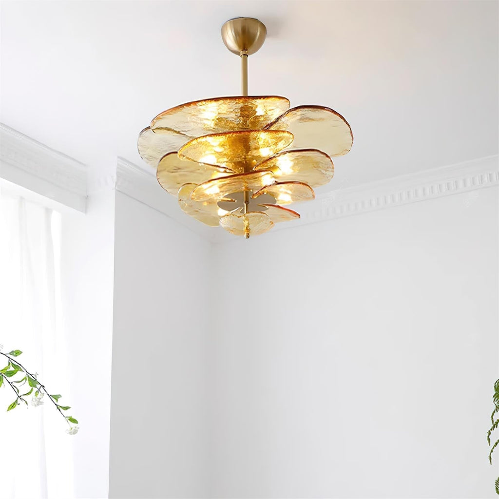 Petals Gold Murano Glass Chandelier