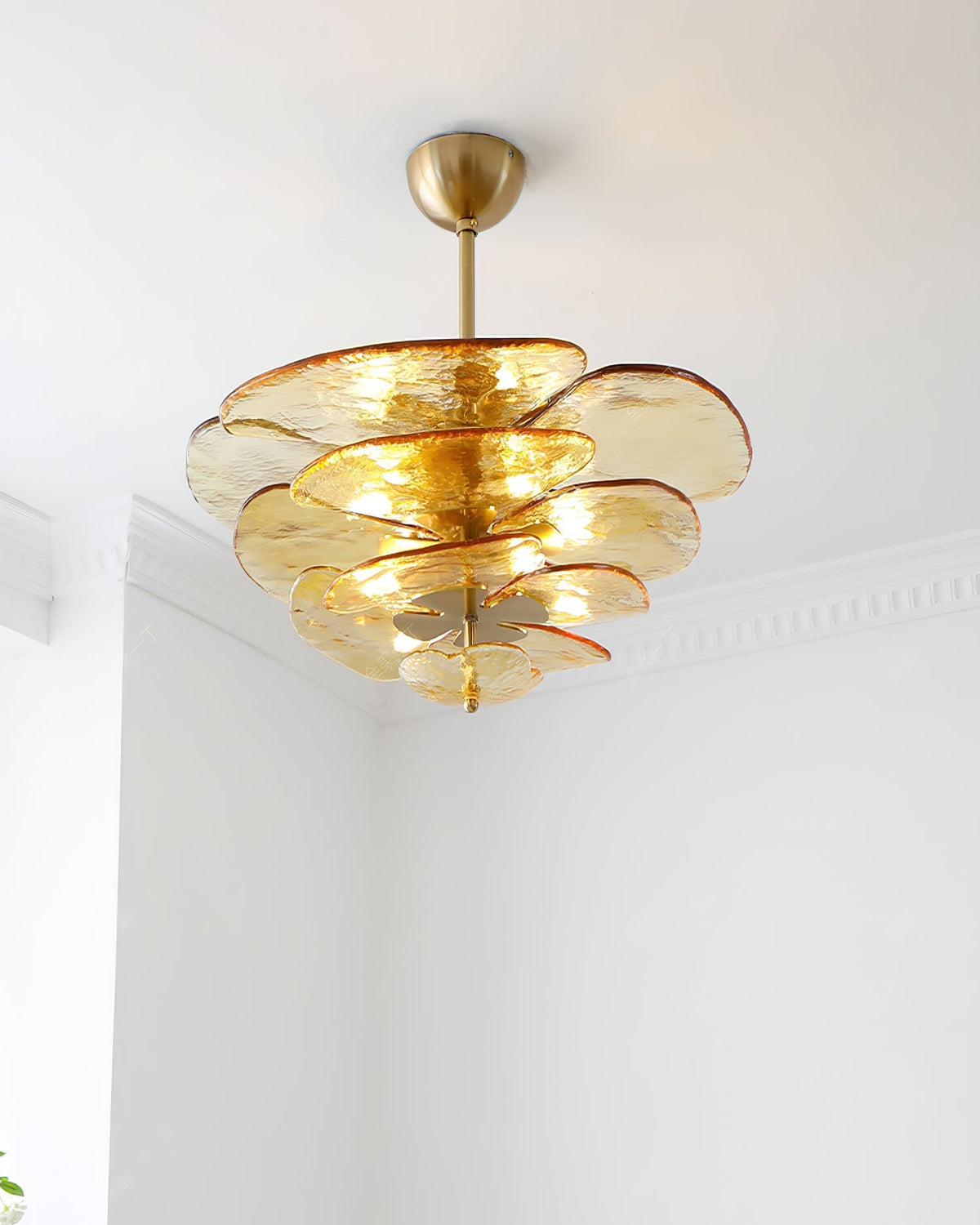 Petals Gold Murano Glass Chandelier