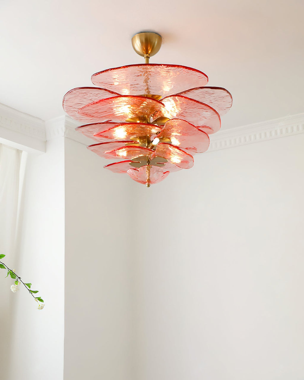 Petals Gold Murano Glass Chandelier