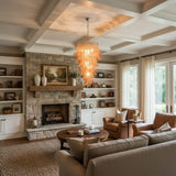 Gorgeous Murano Felci Amber Glass Chandelier
