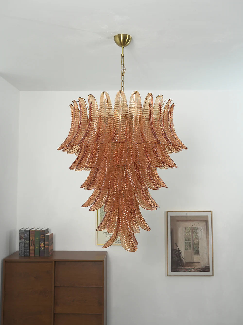 Gorgeous Murano Felci Amber Glass Chandelier