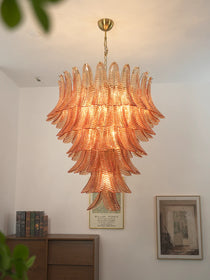 Gorgeous Murano Felci Amber Glass Chandelier