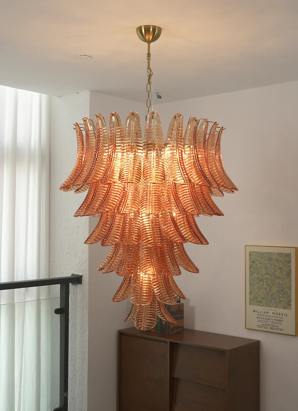 Gorgeous Murano Felci Amber Glass Chandelier