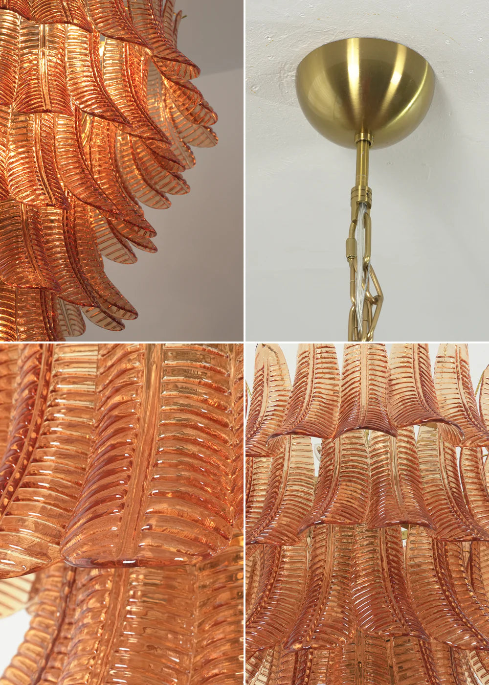 Gorgeous Murano Felci Amber Glass Chandelier