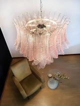 Gorgeous Murano Felci Pink Glass Chandelier