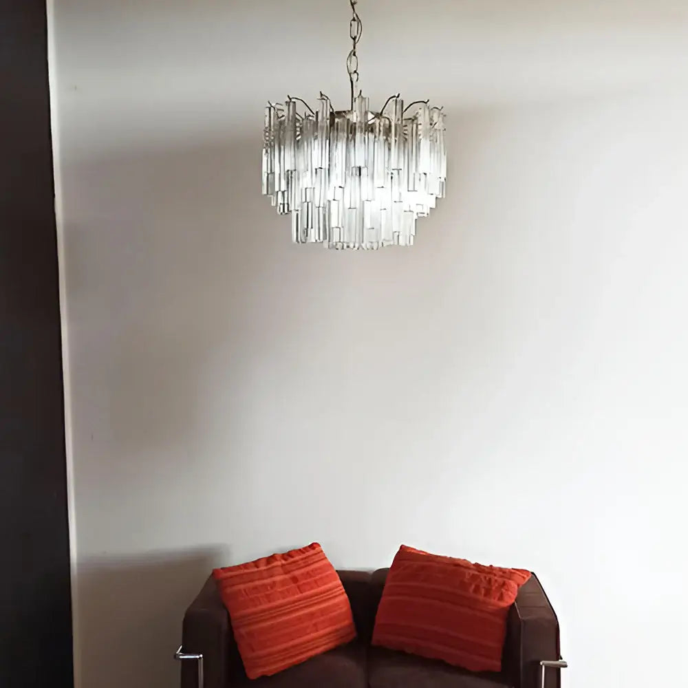 Gorgeous Murano Quadriedri Prisms Transparent Chandelier Secondary image