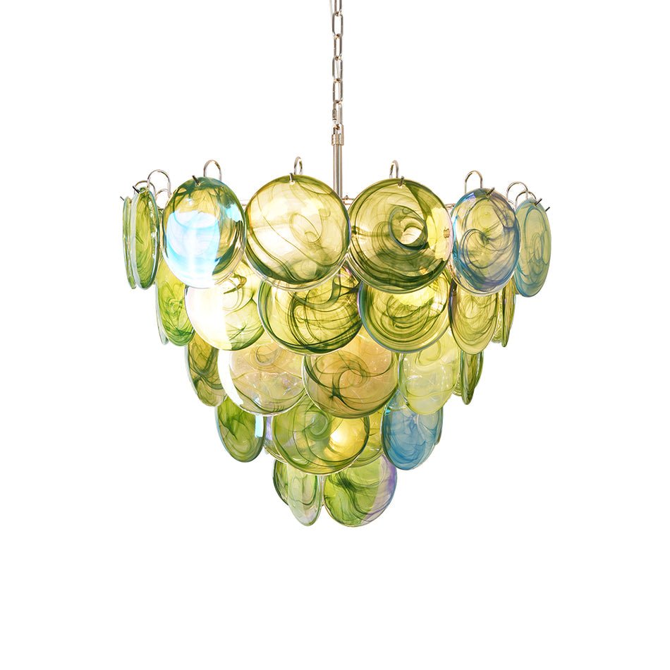 Green Murano Glass Disc Chandelier