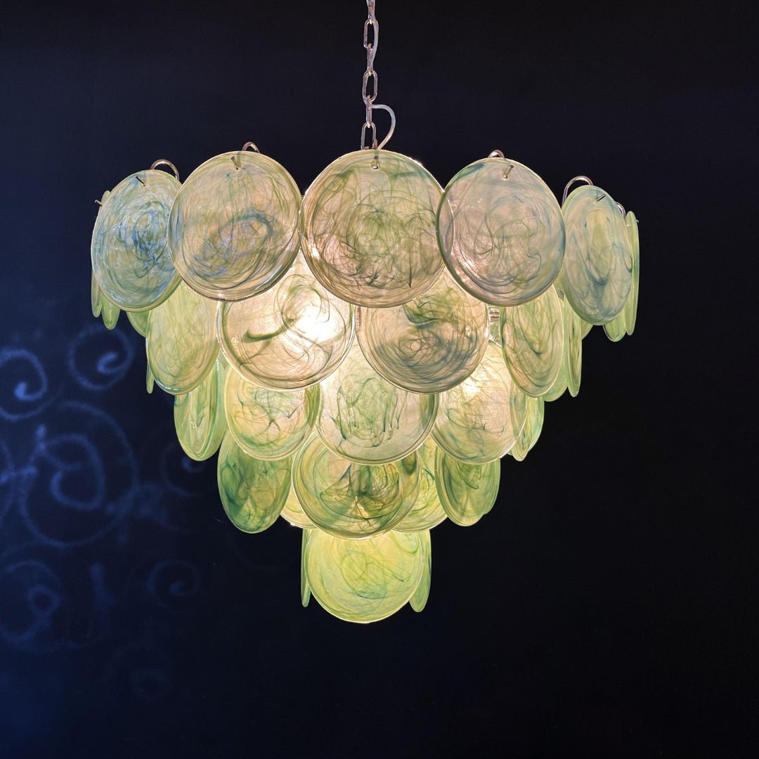 Green Murano Glass Disc Chandelier