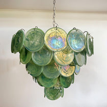Green Murano Glass Disc Chandelier