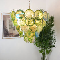 Green Murano Glass Disc Chandelier