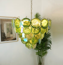 Green Murano Glass Disc Chandelier