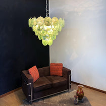 Green Murano Glass Disc Chandelier