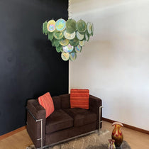 Green Murano Glass Disc Chandelier