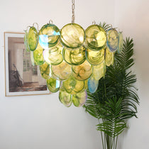 Green Murano Glass Disc Chandelier