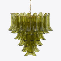 Murano Glass Green Petals Chandelier