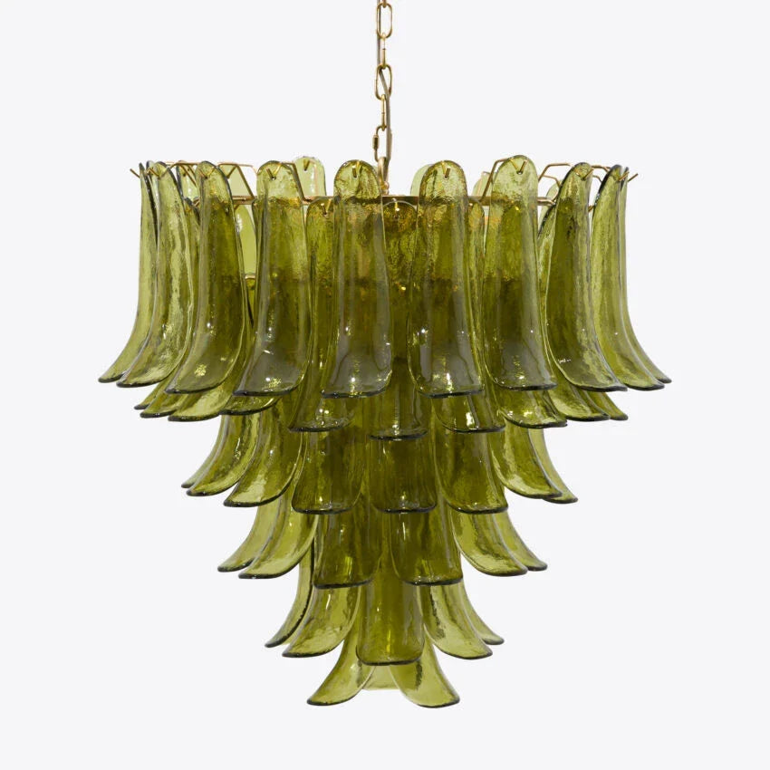 Murano Glass Green Petals Chandelier