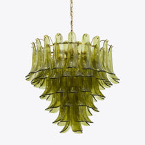 Murano Glass Green Petals Chandelier