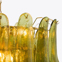 Murano Glass Green Petals Chandelier