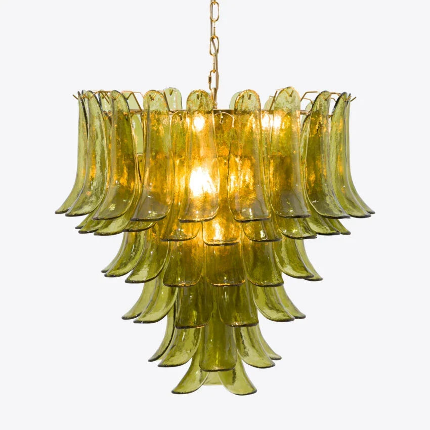 Murano Glass Green Petals Chandelier