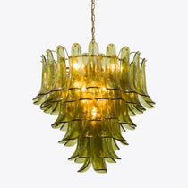 Murano Glass Green Petals Chandelier
