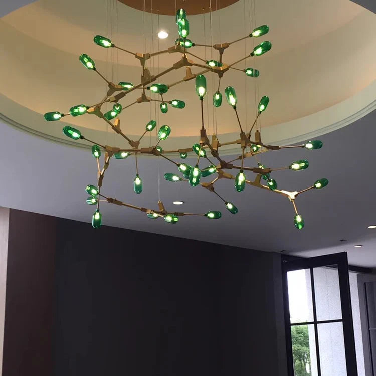Green Peacock Chandelier
