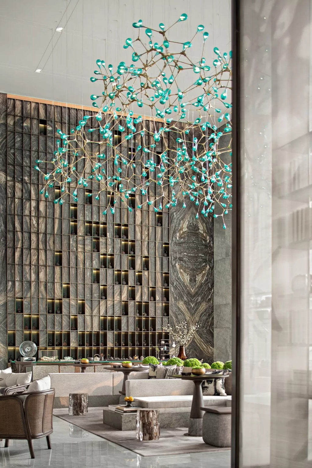 Green Peacock Chandelier