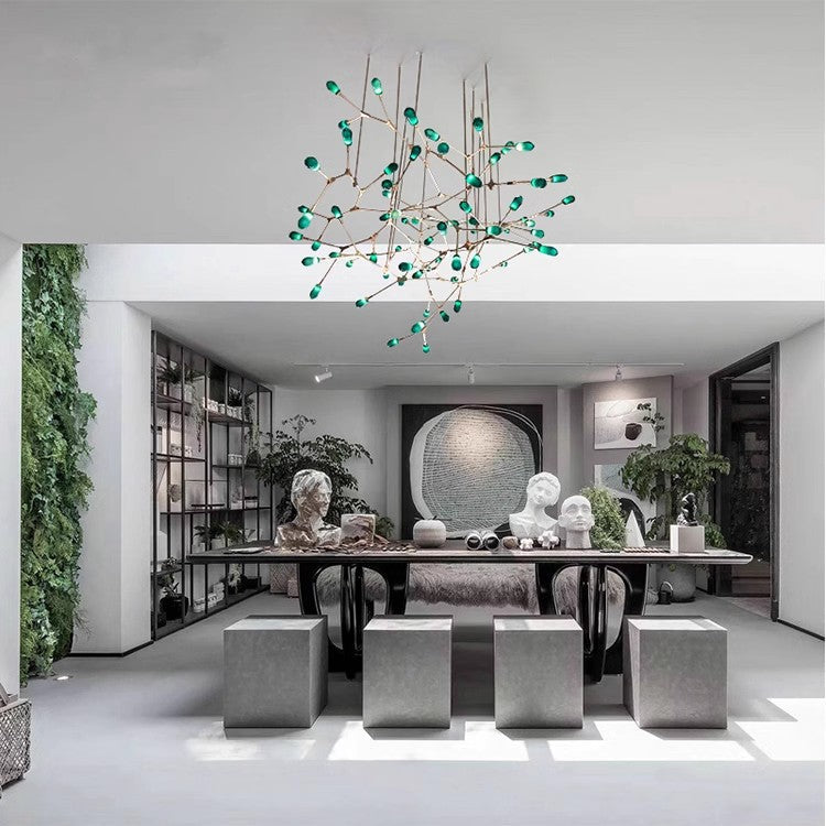 Green Peacock Chandelier
