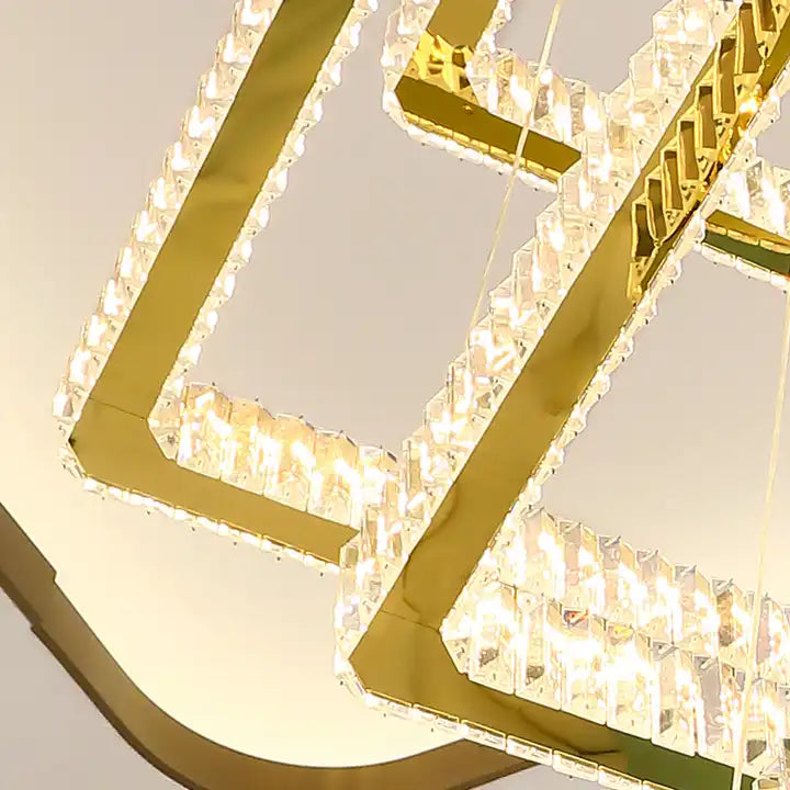 Pamela 8-Tier Square Crystal Chandelier