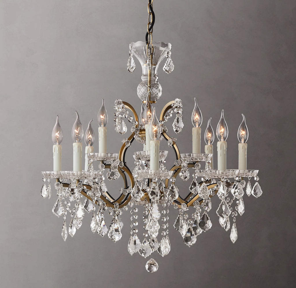 Rocco Iron & Crystal Round Chandelier 28''