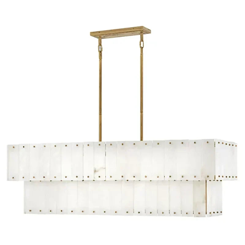 Simone Alabaster Linear 2-Tier Chandelier