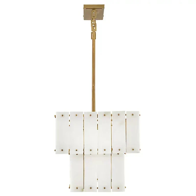 Simone Alabaster Linear 2-Tier Chandelier
