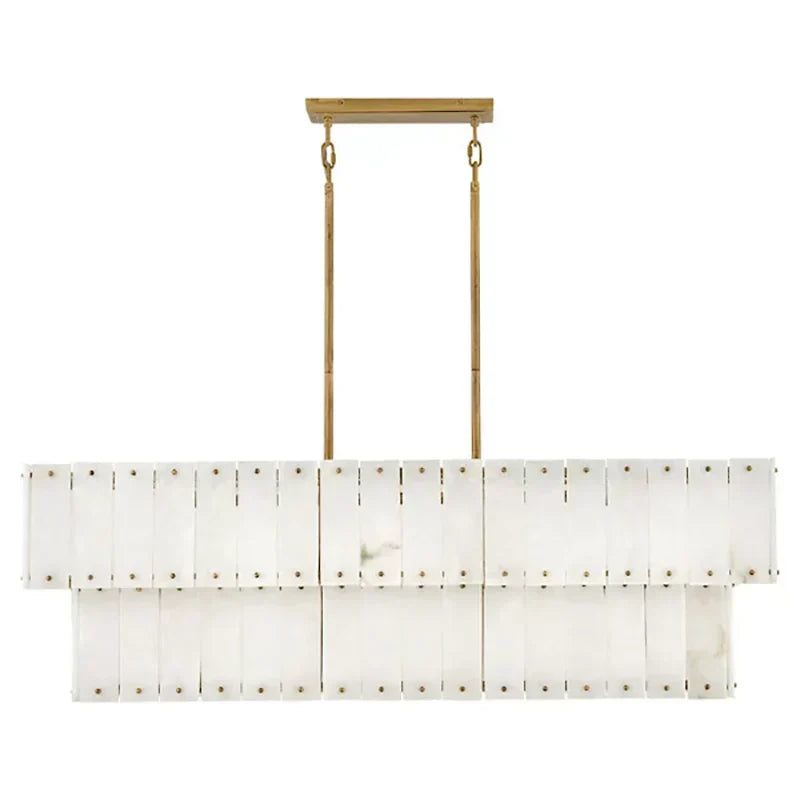 Simone Alabaster Linear 2-Tier Chandelier