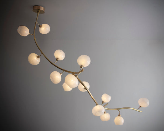 Modern Linear Brass Branches Chandelier for Dining Room Secondary image