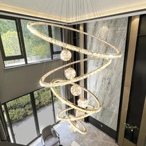 Crispin Crystal Ring Chandelier Foyer