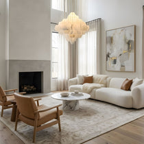 Elegant Hexa Alabaster Cascade Chandelier - CasaraHouse