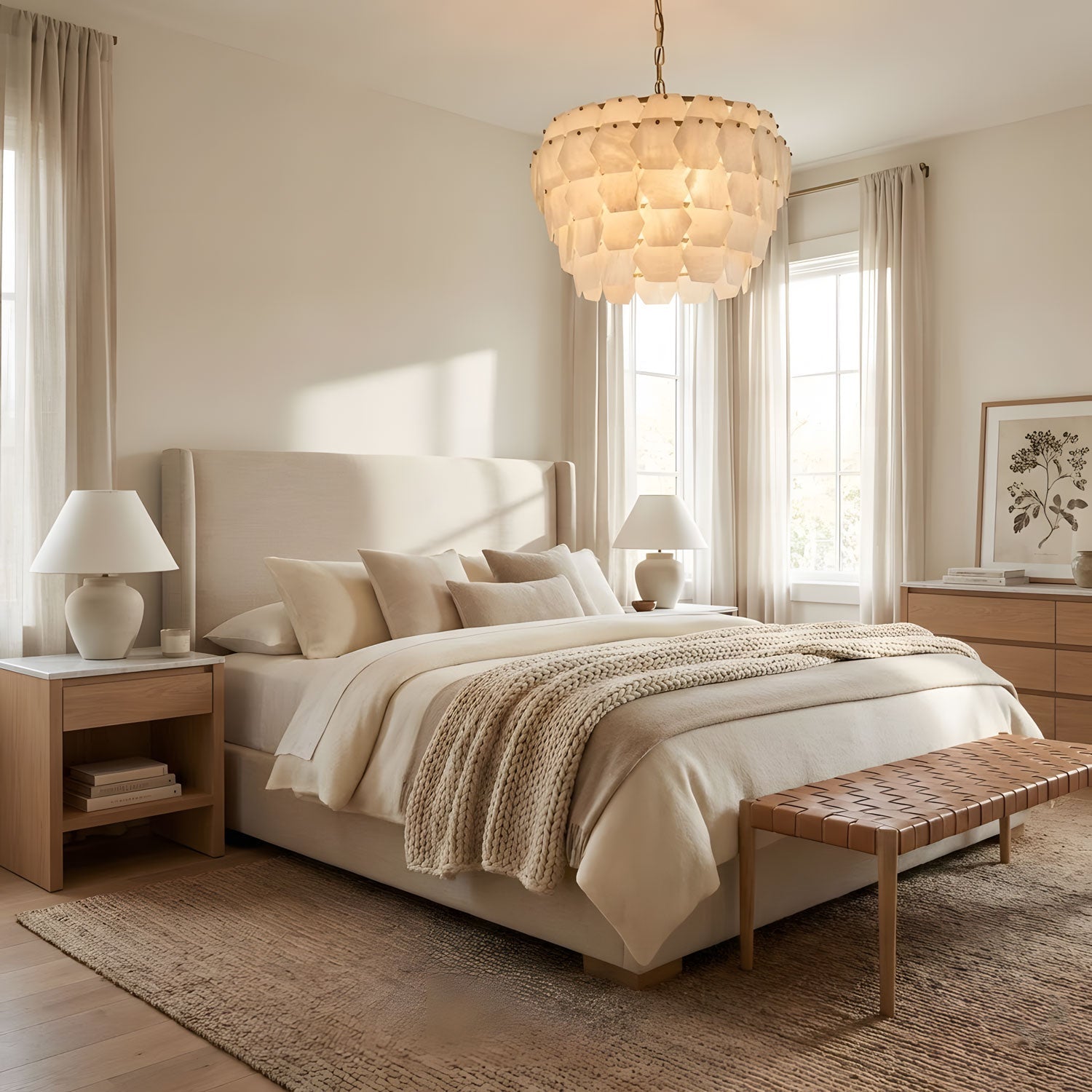 Elegant Hexa Cloud Alabaster Pendant Light - CasaraHouse