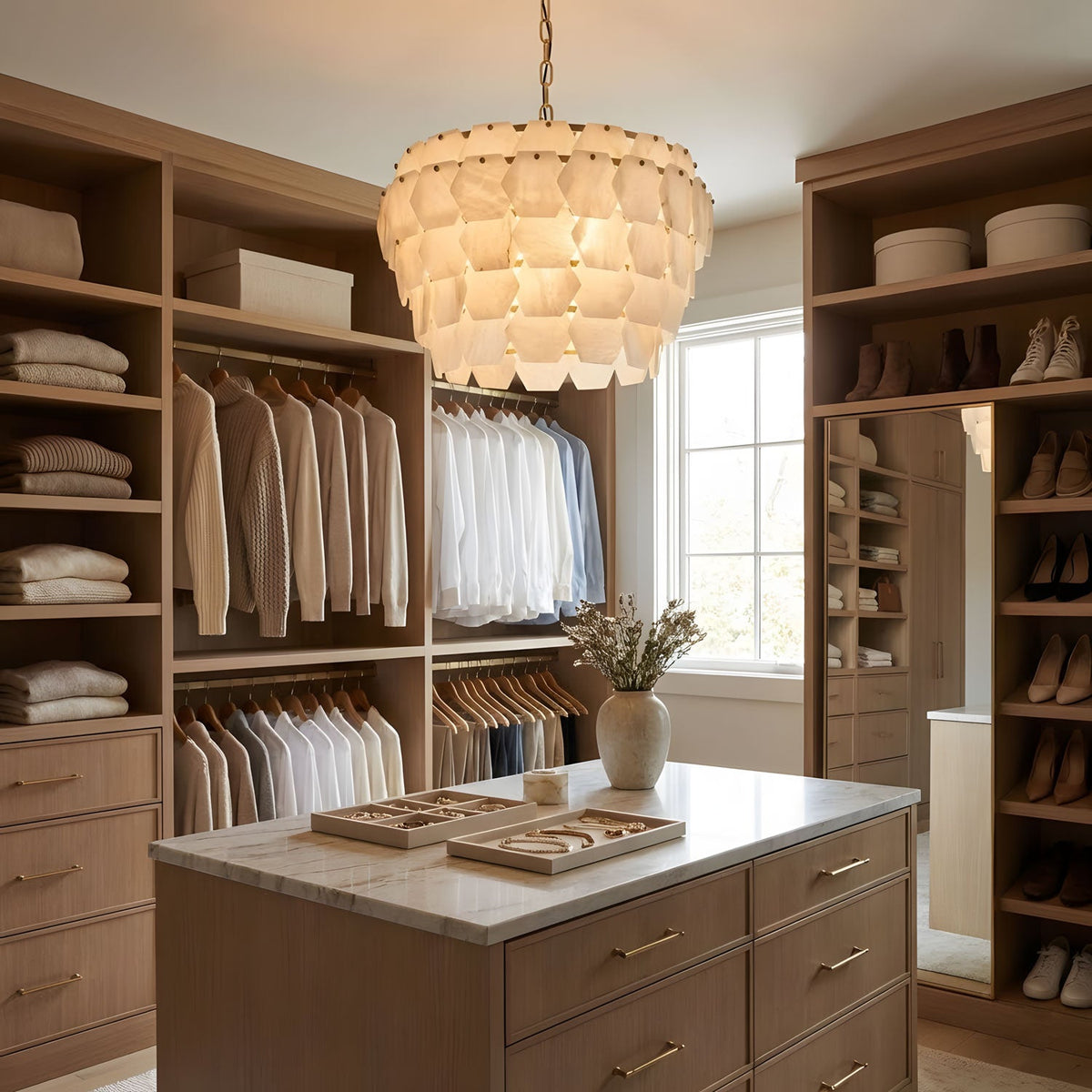 Elegant Hexa Cloud Alabaster Pendant Light - CasaraHouse