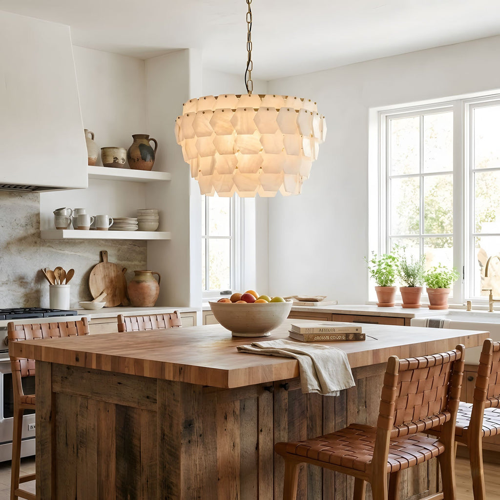 Elegant Hexa Cloud Alabaster Pendant Light - CasaraHouse