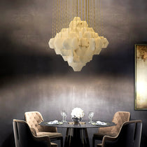 Elegant Hexa Alabaster Cascade Chandelier - CasaraHouse
