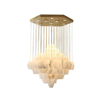 Elegant Hexa Alabaster Cascade Chandelier - CasaraHouse