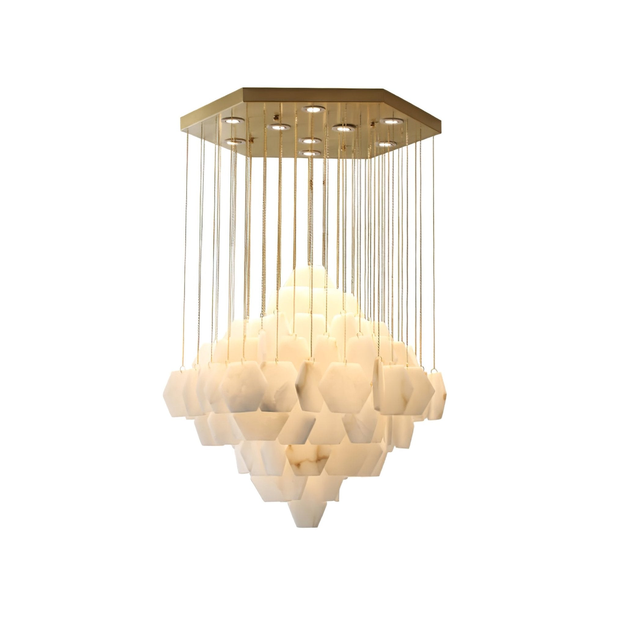 Elegant Hexa Alabaster Cascade Chandelier - CasaraHouse