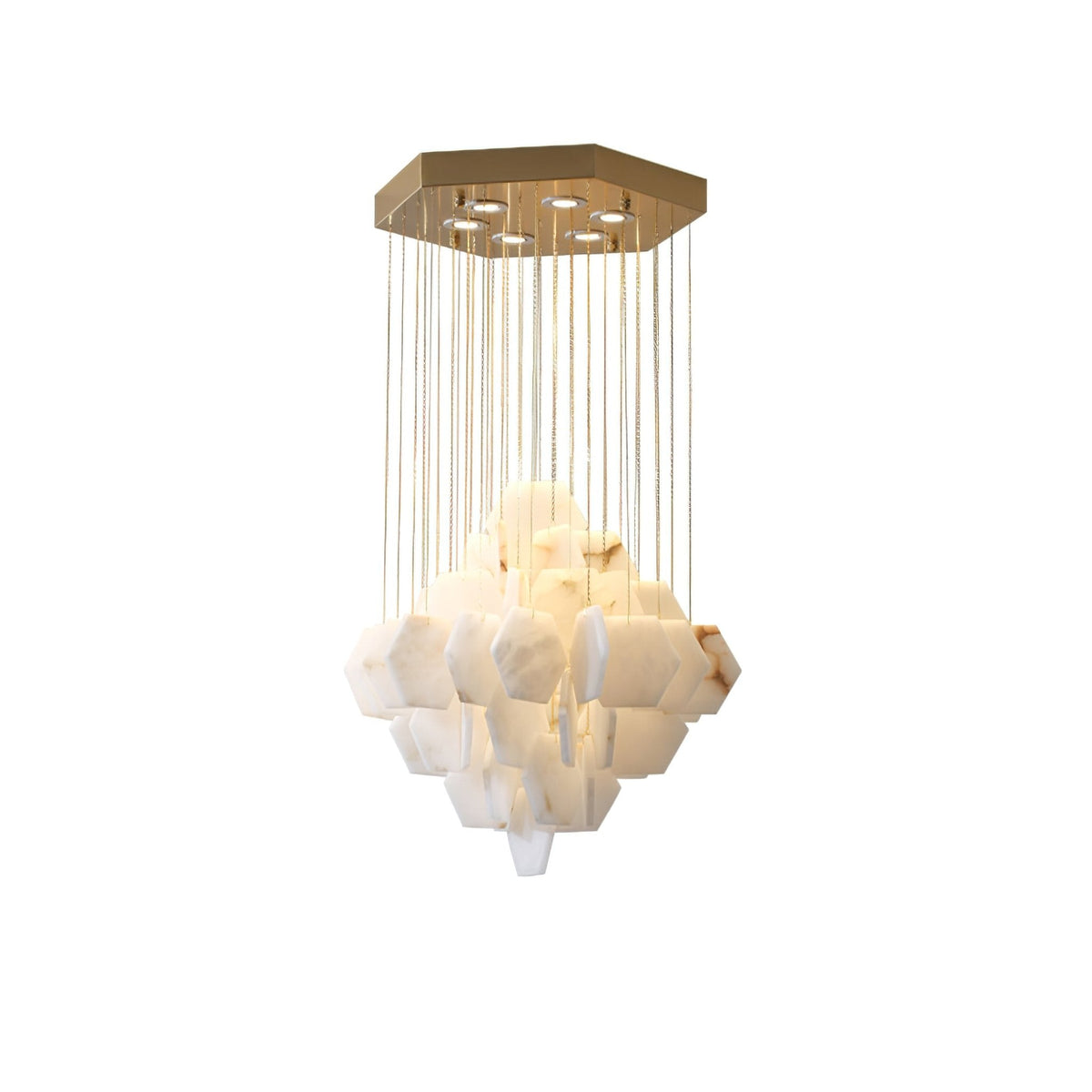 Elegant Hexa Alabaster Cascade Chandelier - CasaraHouse